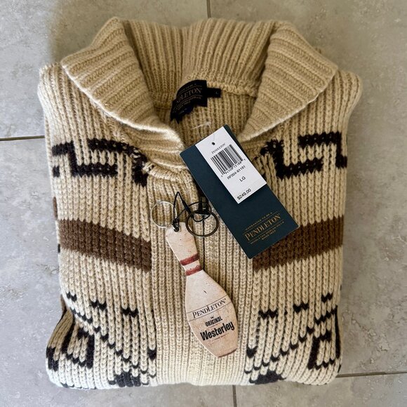 NWT Pendleton Mens The Original Westerley Lambswool Cardigan Sweater Wool Large - Picture 8 of 12